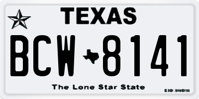 TX license plate BCW8141