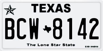 TX license plate BCW8142