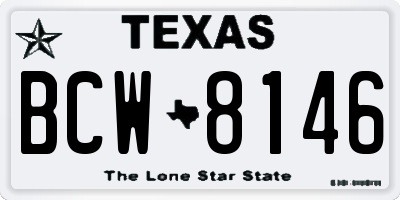 TX license plate BCW8146