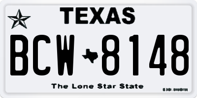 TX license plate BCW8148