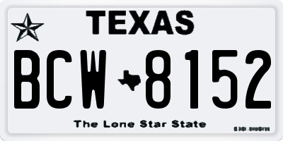 TX license plate BCW8152