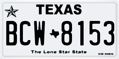 TX license plate BCW8153
