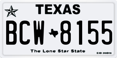 TX license plate BCW8155