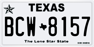 TX license plate BCW8157