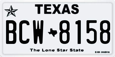 TX license plate BCW8158