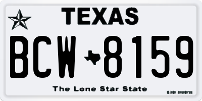 TX license plate BCW8159