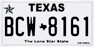 TX license plate BCW8161