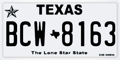TX license plate BCW8163