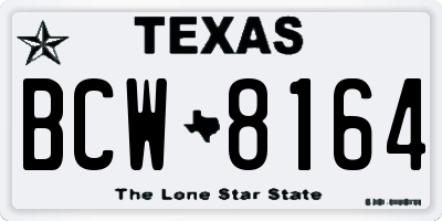 TX license plate BCW8164