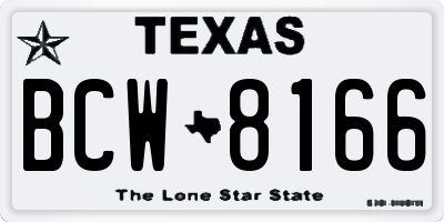 TX license plate BCW8166