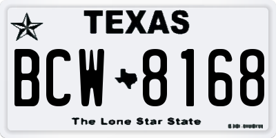 TX license plate BCW8168