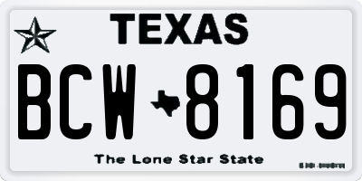 TX license plate BCW8169