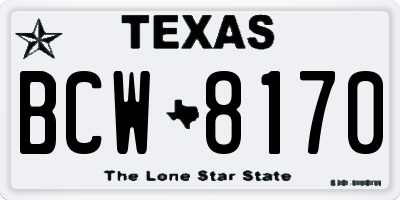 TX license plate BCW8170