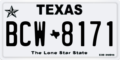 TX license plate BCW8171