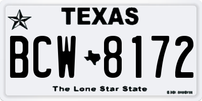 TX license plate BCW8172