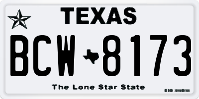 TX license plate BCW8173