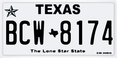 TX license plate BCW8174