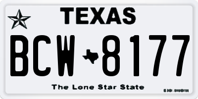 TX license plate BCW8177