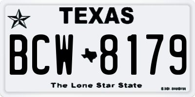 TX license plate BCW8179