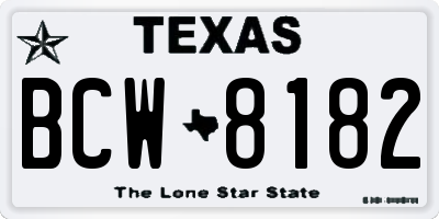 TX license plate BCW8182