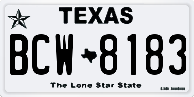 TX license plate BCW8183