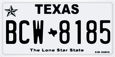 TX license plate BCW8185