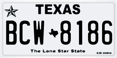 TX license plate BCW8186
