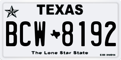 TX license plate BCW8192