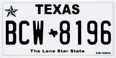 TX license plate BCW8196