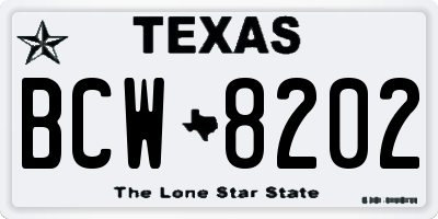 TX license plate BCW8202