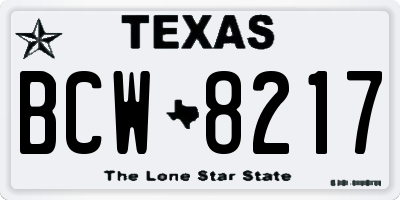 TX license plate BCW8217