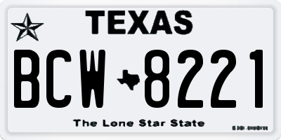 TX license plate BCW8221