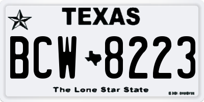 TX license plate BCW8223