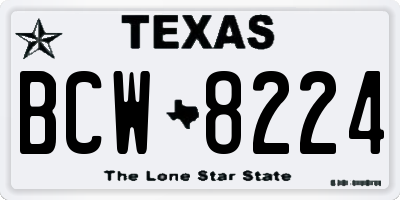 TX license plate BCW8224