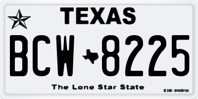 TX license plate BCW8225