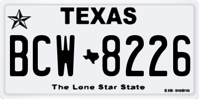 TX license plate BCW8226