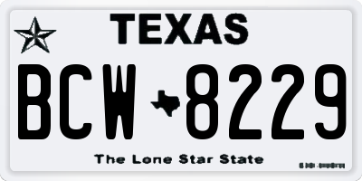 TX license plate BCW8229