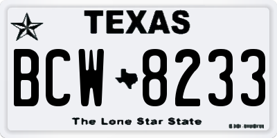 TX license plate BCW8233