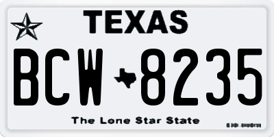 TX license plate BCW8235