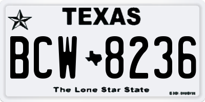 TX license plate BCW8236