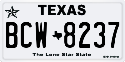 TX license plate BCW8237