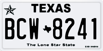 TX license plate BCW8241