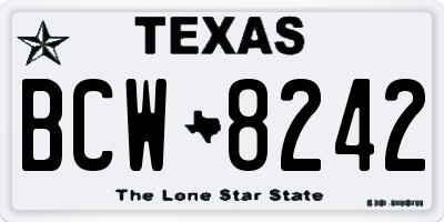 TX license plate BCW8242