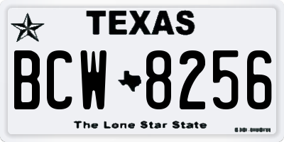 TX license plate BCW8256