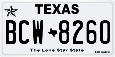 TX license plate BCW8260