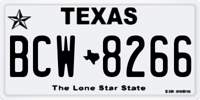 TX license plate BCW8266