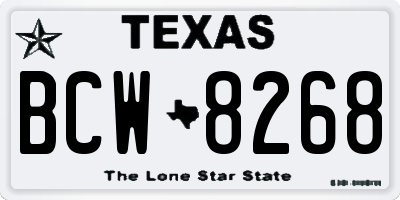 TX license plate BCW8268