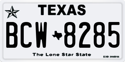 TX license plate BCW8285