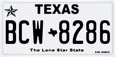 TX license plate BCW8286