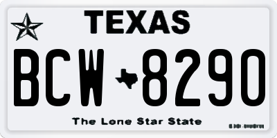 TX license plate BCW8290